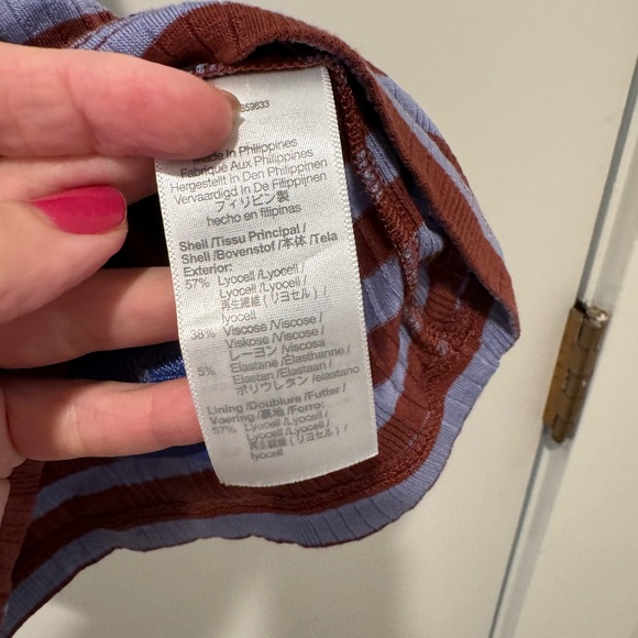 Madewell Variegated Rib Crop Tank in Stripe M Cosmic Violet - Built in Bra! - Picture 7 of 9